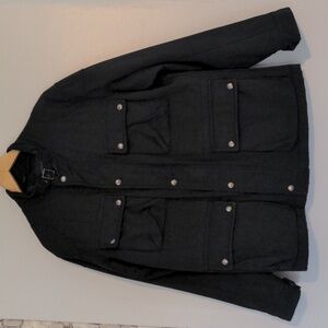 Banana Republic Coat Mens Large Black Jacket Bomber EUC